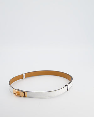 Hermès Kelly 18 Belt in Blanc Epsom Leather with Rose Gold Hardware RRP £990