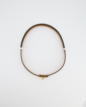 Hermès Kelly 18 Belt in Blanc Epsom Leather with Rose Gold Hardware RRP £990