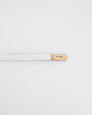 Hermès Kelly 18 Belt in Blanc Epsom Leather with Rose Gold Hardware RRP £990