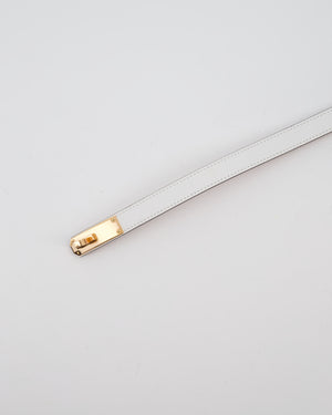 Hermès Kelly 18 Belt in Blanc Epsom Leather with Rose Gold Hardware RRP £990