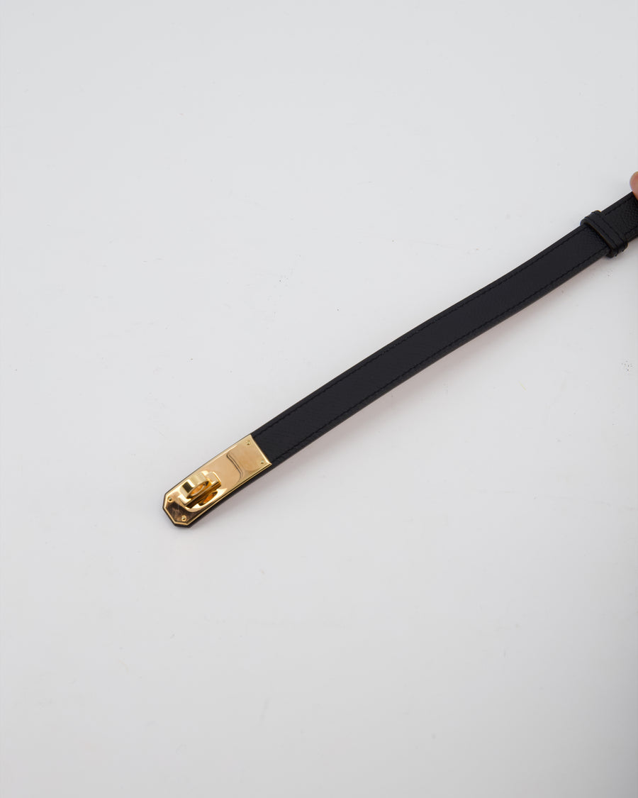 Hermès Kelly 18 Belt in Noir Epsom Leather with Rose Gold Hardware RRP £990