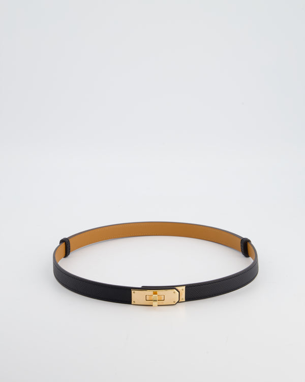 Hermès Kelly 18 Belt in Noir Epsom Leather with Rose Gold Hardware RRP £990