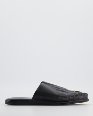 Schiaparelli Black Trompe-l’œil Leather Embellished Backless Loafer Size EU 39