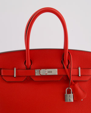 Hermès Birkin 30 Retourne Bag in Rouge De Coeur Togo Leather with Palladium Hardware