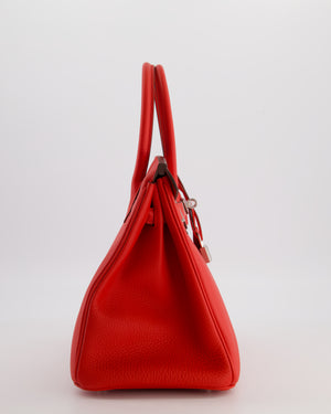 Hermès Birkin 30 Retourne Bag in Rouge De Coeur Togo Leather with Palladium Hardware