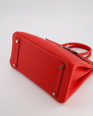 Hermès Birkin 30 Retourne Bag in Rouge De Coeur Togo Leather with Palladium Hardware