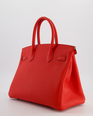 Hermès Birkin 30 Retourne Bag in Rouge De Coeur Togo Leather with Palladium Hardware
