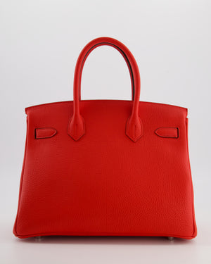 Hermès Birkin 30 Retourne Bag in Rouge De Coeur Togo Leather with Palladium Hardware