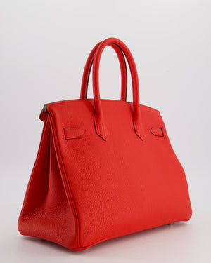 Hermès Birkin 30 Retourne Bag in Rouge De Coeur Togo Leather with Palladium Hardware