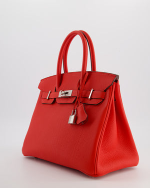 Hermès Birkin 30 Retourne Bag in Rouge De Coeur Togo Leather with Palladium Hardware
