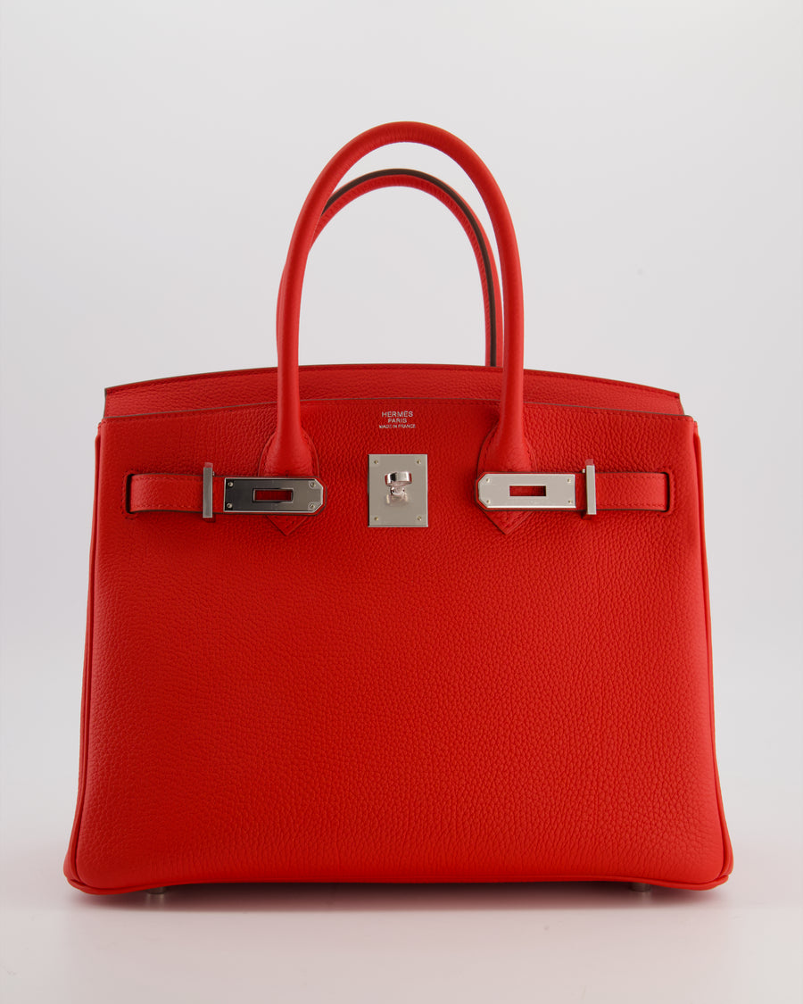 Hermès Birkin 30 Retourne Bag in Rouge De Coeur Togo Leather with Palladium Hardware