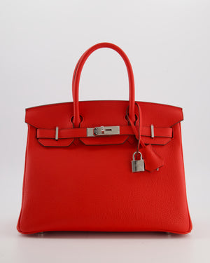 Hermès Birkin 30 Retourne Bag in Rouge De Coeur Togo Leather with Palladium Hardware