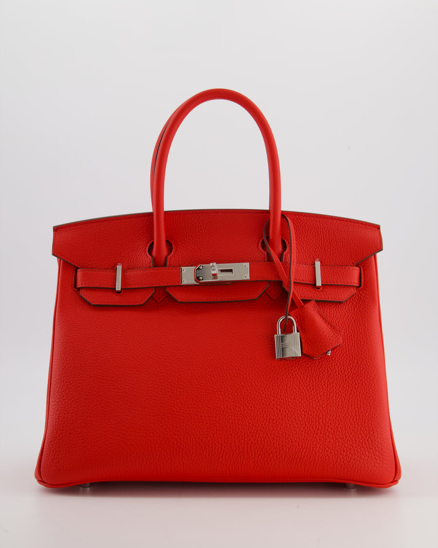 Hermès Birkin 30 Retourne Bag in Rouge De Coeur Togo Leather with Palladium Hardware