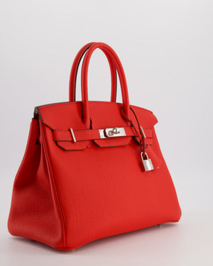 Hermès Birkin 30 Retourne Bag in Rouge De Coeur Togo Leather with Palladium Hardware