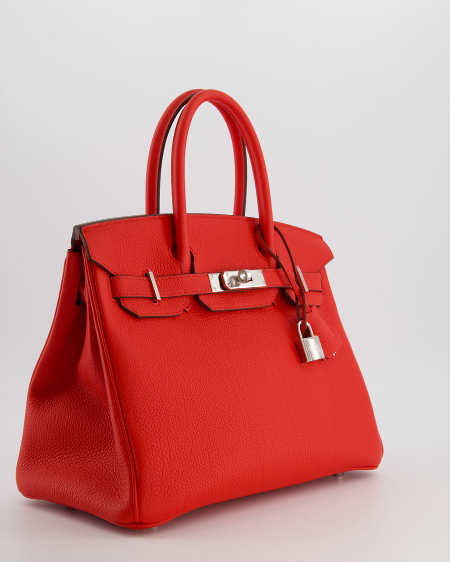 Hermès Birkin 30 Retourne Bag in Rouge De Coeur Togo Leather with Palladium Hardware