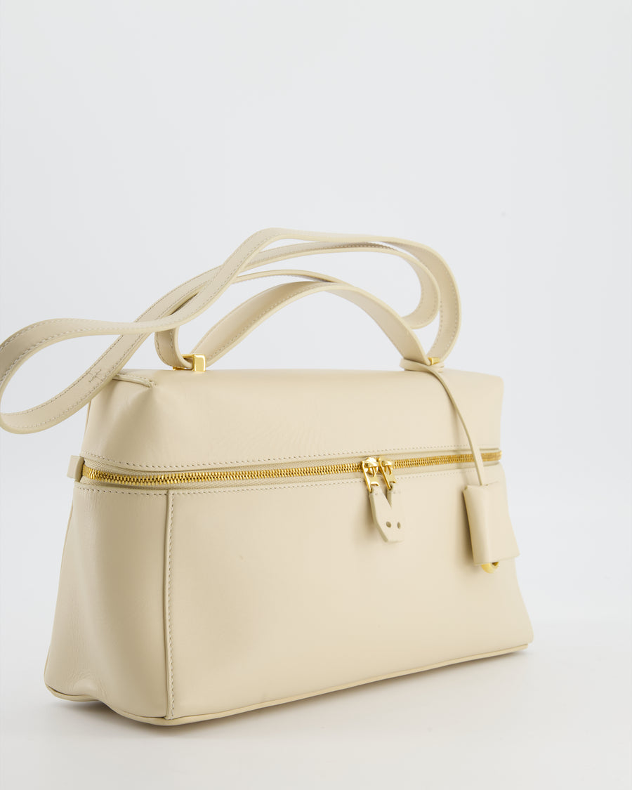 Loro Piana Extra Pocket L27 Bag in Beige Leather with Gold Hardware