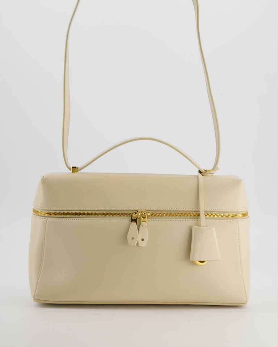Loro Piana Extra Pocket L27 Bag in Beige Leather with Gold Hardware