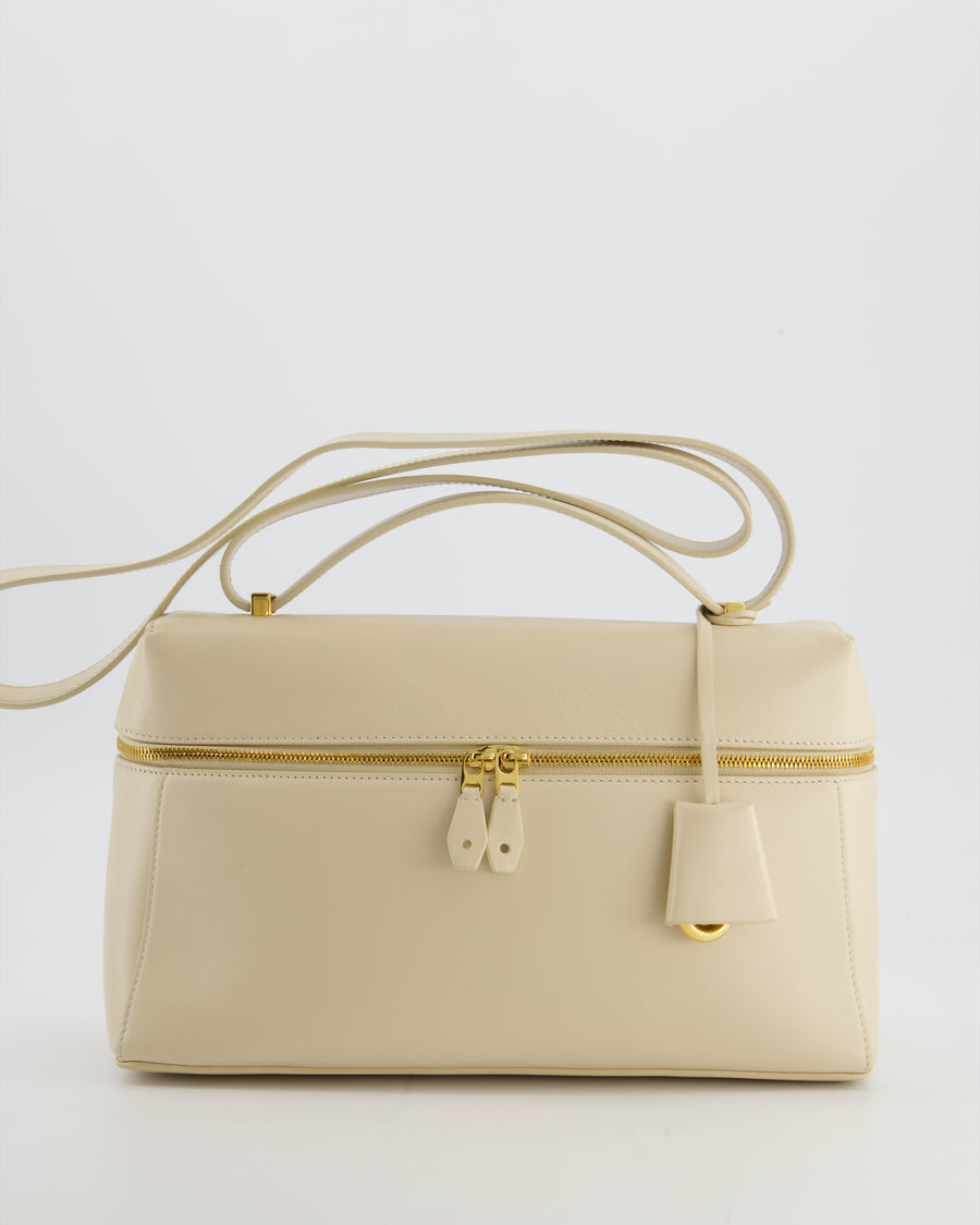 Loro Piana Extra Pocket L27 Bag in Beige Leather with Gold Hardware