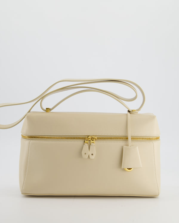 Loro Piana Extra Pocket L27 Bag in Beige Leather with Gold Hardware