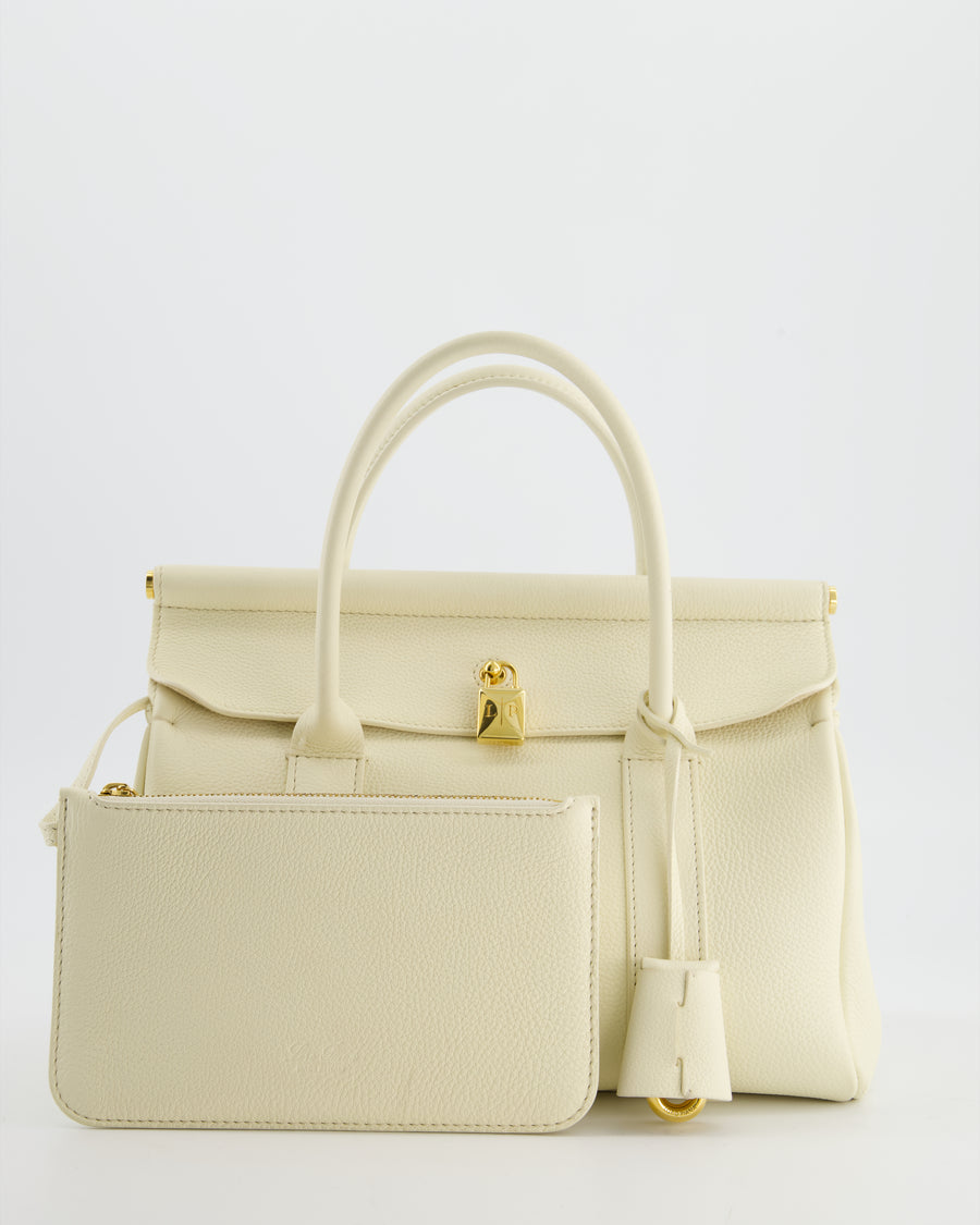 Loro Piana Cream Leather Loom Bag L25 with Gold Hardware RRP £3,585