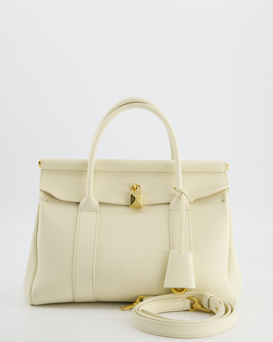 Loro Piana Cream Leather Loom Bag L25 with Gold Hardware RRP £3,585