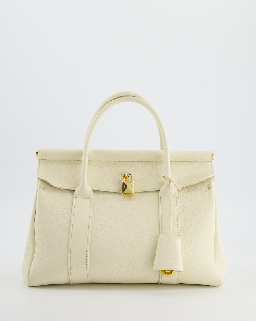 Loro Piana Cream Leather Loom Bag L25 with Gold Hardware RRP £3,585