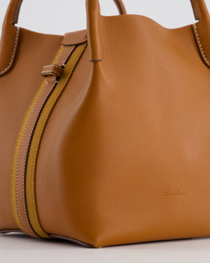 Loro Piana Brown Top Handle Bale Bag in Calf Leather with Gold Hardware