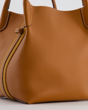 Loro Piana Brown Top Handle Bale Bag in Calf Leather with Gold Hardware