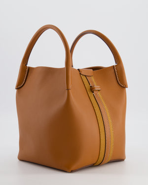 Loro Piana Brown Top Handle Bale Bag in Calf Leather with Gold Hardware
