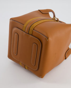 Loro Piana Brown Top Handle Bale Bag in Calf Leather with Gold Hardware