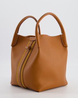 Loro Piana Brown Top Handle Bale Bag in Calf Leather with Gold Hardware