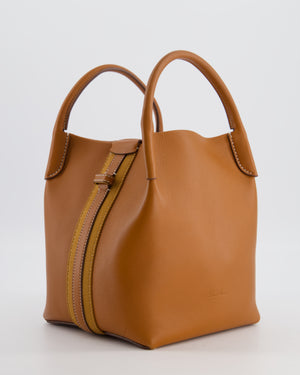 Loro Piana Brown Top Handle Bale Bag in Calf Leather with Gold Hardware