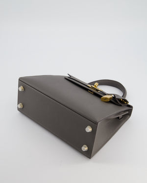 *HOT* Hermès Kelly 25 Sellier Bag in Gris Meyer Epsom Leather with Gold Hardware