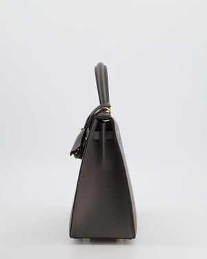 *HOT* Hermès Kelly 25 Sellier Bag in Gris Meyer Epsom Leather with Gold Hardware