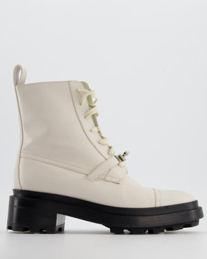 Hermès Cream Funk Ankle Boots with Palladium Kelly Buckle Size EU 39 RRP £1,630