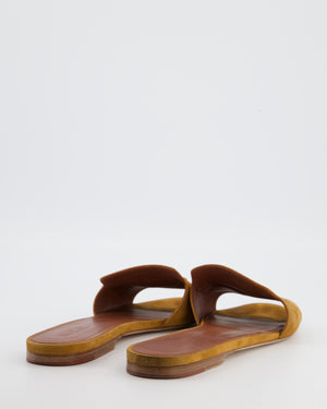 Loro Piana Tan Brown Suede Summer Charms Flat Mule Sandals Size EU 40.5