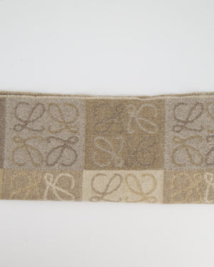 Loewe Beige Patch Work Cashmere Scarf with Tassel Detail