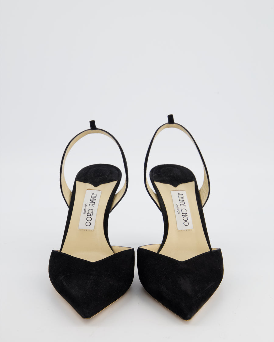 Jimmy Choo Black Suede Slingback Pumps in Size EU 41