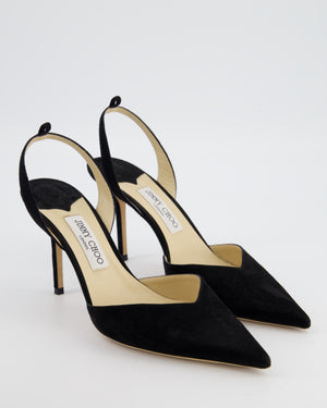 Jimmy Choo Black Suede Slingback Pumps in Size EU 41