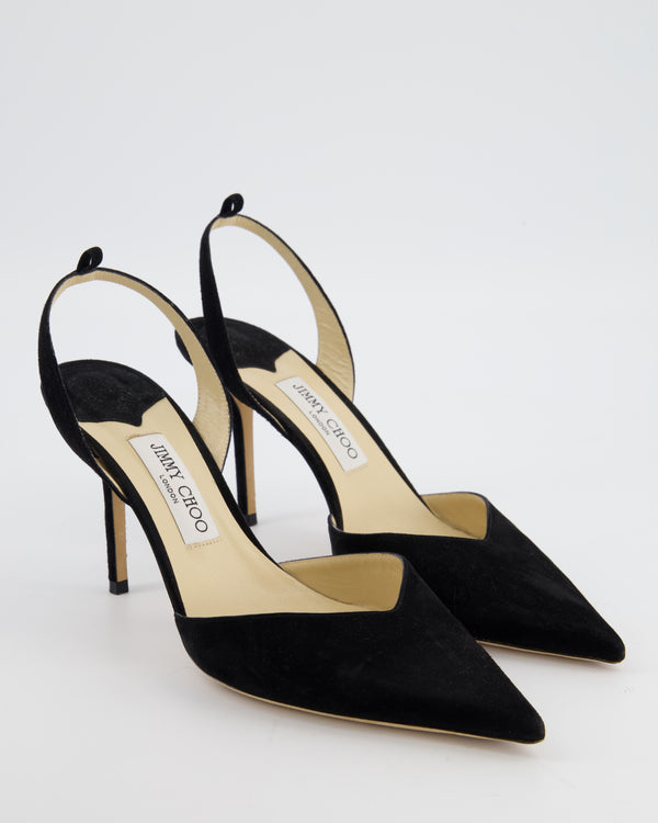 Jimmy Choo Black Suede Slingback Pumps in Size EU 41