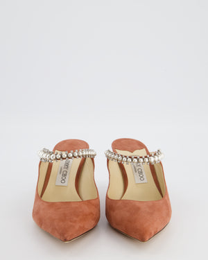 Jimmy Choo Pink Suede Mules Embellished Details in Size EU 41