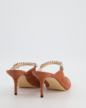 Jimmy Choo Pink Suede Mules Embellished Details in Size EU 41