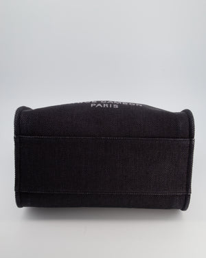 Chanel Deauville Tote Raffia Bag in Black with Gold Hardware