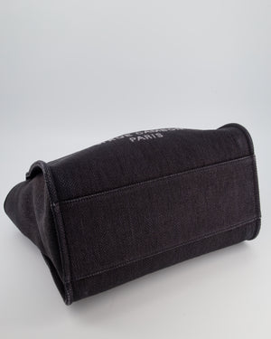 Chanel Deauville Tote Raffia Bag in Black with Gold Hardware