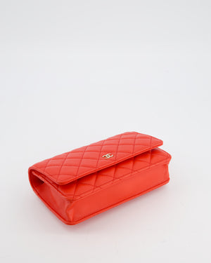 Chanel Red Wallet on Chain Bag in Caviar Leather with Champagne Gold Hardware
