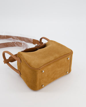 *RARE* Hermès Mini Lindy Grizzly Bag in Gold Suede and Swift Leather with Palladium Hardware