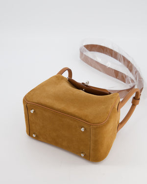 *RARE* Hermès Mini Lindy Grizzly Bag in Gold Suede and Swift Leather with Palladium Hardware