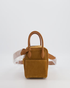 *RARE* Hermès Mini Lindy Grizzly Bag in Gold Suede and Swift Leather with Palladium Hardware