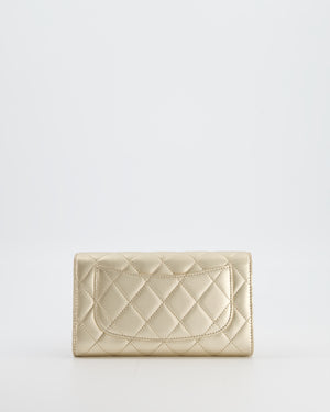 Chanel Metallic Champagne Gold Lambskin Leather Wallet with Champagne Gold Hardware
