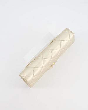 Chanel Metallic Champagne Gold Lambskin Leather Wallet with Champagne Gold Hardware
